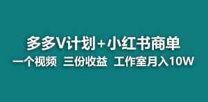 【蓝海项目】多多v计划+小红书商单 一个视频三份收益 工作室月入10w-泰戈创艺资源库