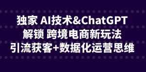 独家 AI技术ChatGPT解锁 跨境电商新玩法，引流获客+数据化运营思维-泰戈创艺资源库