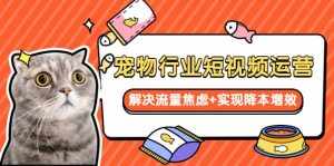 宠物/行业短视频运营 流量增长的一层窗户纸 解决流量焦虑+实现降本增效-泰戈创艺资源库