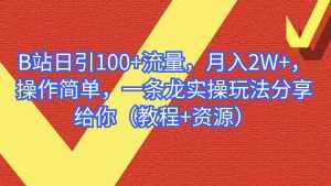 B站日引100+流量,月入2W+,操作简单,一条龙实操玩法分享给你(教程+资源)-泰戈创艺资源库