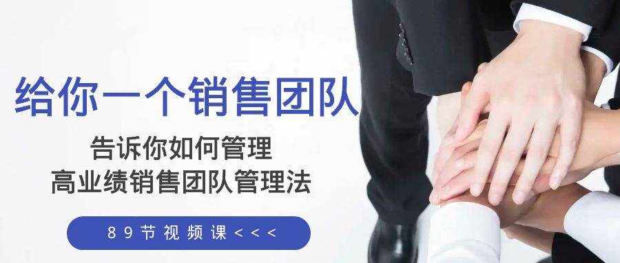 （8169期）给你 一个销售团队，告诉你如何管理，高业绩销售团队管理法（89节课）-泰戈创艺资源库