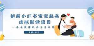 拆解小红书宝宝起名虚拟副业项目，一条龙实操玩法分享给你（教程+软件）-泰戈创艺资源库