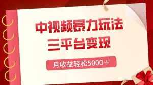 (8248期)三平台变现,月收益轻松5000+,中视频暴力玩法,每日热点的正确打开方式-泰戈创艺资源库
