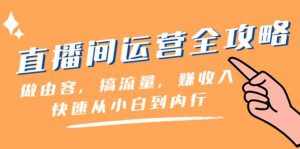 （8242期）直播间-运营全攻略：做由容，搞流量，赚收入一快速从小白到内行（46节课）-泰戈创艺资源库