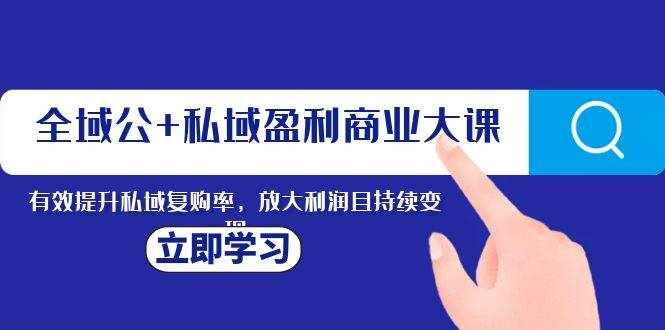 （8045期）全域公+私域盈利商业大课，有效提升私域复购率，放大利润且持续变现-泰戈创艺资源库