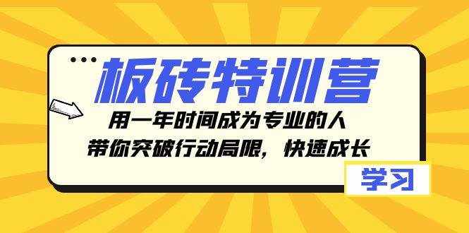 （8048期）板砖特训营，用一年时间成为专业的人，带你突破行动局限，快速成长-泰戈创艺资源库