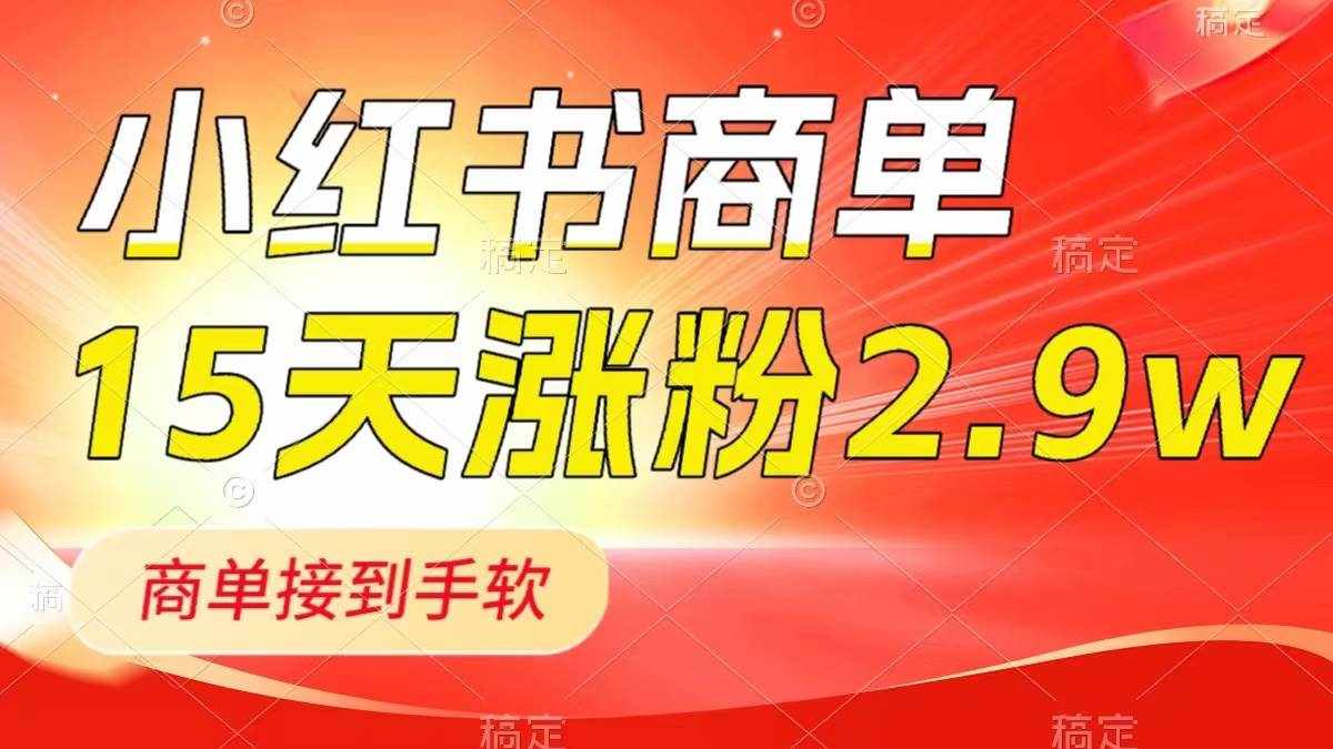 （8308期）小红书商单最新玩法，新号15天2.9w粉，商单接到手软，1分钟一篇笔记-泰戈创艺资源库