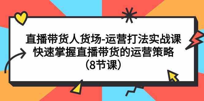（7672期）直播带货人货场-运营打法实战课：快速掌握直播带货的运营策略（8节课）-泰戈创艺资源库