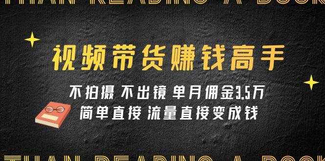 (7713期)视频带货赚钱高手课程:不拍摄 不出镜 单月佣金3.5w 简单直接 流量直接变钱-泰戈创艺资源库