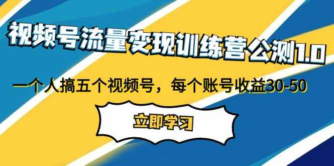 （7719期）视频号流量变现训练营公测1.0：一个人搞五个视频号，每个账号收益30-50-泰戈创艺资源库