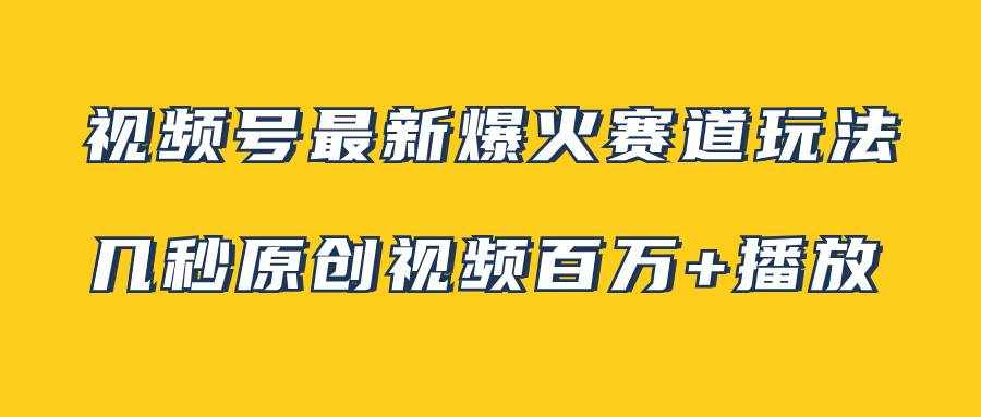 （7917期）视频号最新爆火赛道玩法，几秒视频可达百万播放，小白即可操作（附素材）-泰戈创艺资源库
