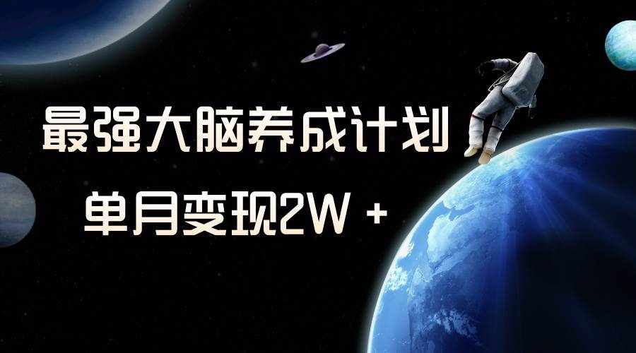 （8077期）冷门虚拟项目，最强大脑养成计划，一个月变现2W＋-泰戈创艺资源库