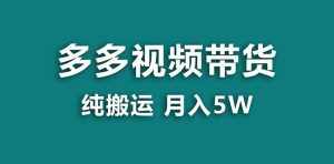 （7760期）【蓝海项目】多多视频带货，靠纯搬运一个月搞5w，新手小白也能操作【揭秘】-泰戈创艺资源库