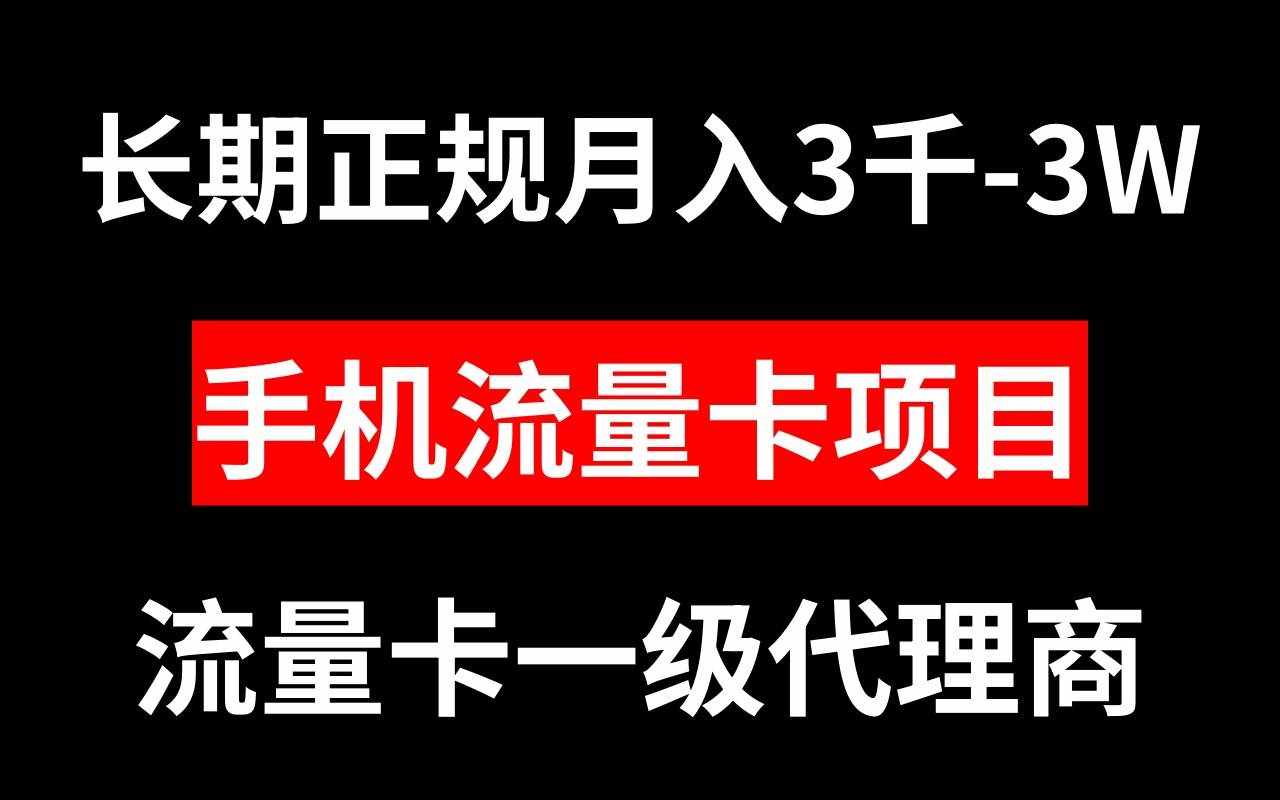 （8311期）手机流量卡代理月入3000-3W长期正规项目-泰戈创艺资源库
