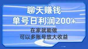 （7745期）聊天赚钱，在家就能做，可以多账号放大收益，单号日利润200+-泰戈创艺资源库
