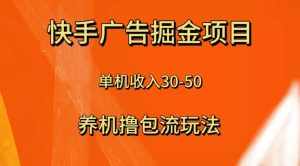（8051期）快手极速版广告掘金项目，养机流玩法，单机单日30—50-泰戈创艺资源库