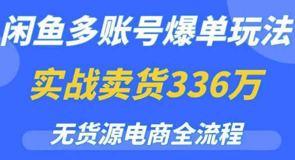 闲鱼多账号爆单玩法，无货源电商全流程，超简单的0门槛变现项目【揭秘】-泰戈创艺资源库