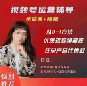 任姐视频号运营，懂老板的任总视频号短视频运营，从0到1做视频号课程-泰戈创艺资源库