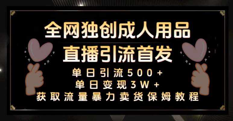 全网独创真人主播+无人直播单日引流500+，橙人用品暴力卖货单日变现3W+保姆似教学2.0【揭秘】-泰戈创艺资源库