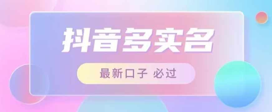 接单日入500+，最新抖音号多实名教程，自测-泰戈创艺资源库