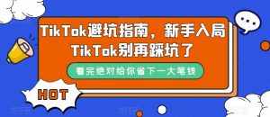 TikTok避坑指南,新手入局TikTok别再踩坑了-泰戈创艺资源库
