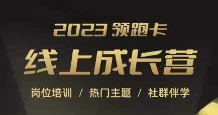 2023领跑卡线上成长营，淘宝运营各岗位培训，直通车、万相台、引力魔方、引流等，帮助突破成长瓶颈-泰戈创艺资源库