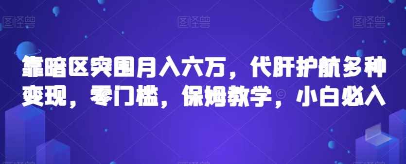 靠暗区突围月入六万，代肝护航多种变现，零门槛，保姆教学，小白必入【揭秘】-泰戈创艺资源库