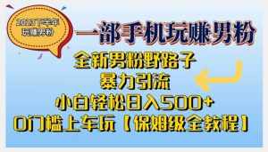 2023全新男粉野路子暴力引流，小白轻松日入500+，全新野路子玩法，0门槛上车玩【保姆级全教程】-泰戈创艺资源库