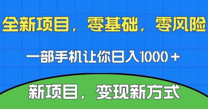 新项目，新平台，一部手机即可日入1000＋，无门槛操作【揭秘】-泰戈创艺资源库