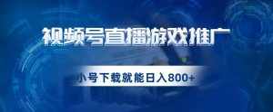 视频号游戏直播推广,用小号点进去下载就能日入800+的蓝海项目【揭秘】-泰戈创艺资源库