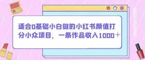 适合0基础小白做的小红书颜值打分小众项目,一条作品收入1000+【揭秘】-泰戈创艺资源库