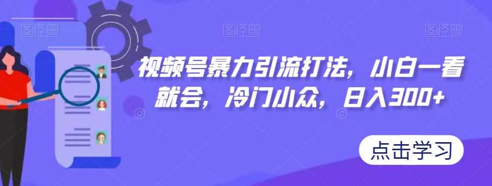 视频号暴力引流打法，小白一看就会，冷门小众，日入300+【揭秘】-泰戈创艺资源库