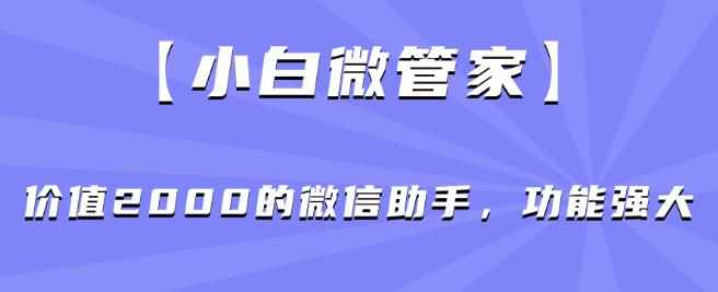 【小白微管家】价值2000的微信助手，功能强大-泰戈创艺资源库