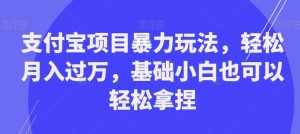 支付宝项目暴力玩法,轻松月入过万,基础小白也可以轻松拿捏【揭秘】-泰戈创艺资源库