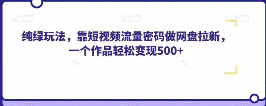 纯绿玩法，靠短视频流量密码做网盘拉新，一个作品轻松变现500+【揭秘】-泰戈创艺资源库
