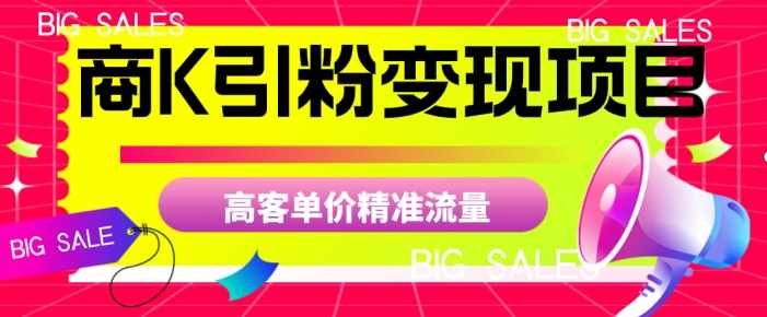 商K引粉变现项目，高客单价精准流量【揭秘】-泰戈创艺资源库