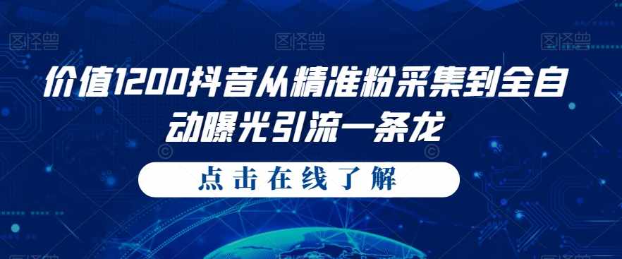 价值1200抖音从精准粉采集到全自动曝光引流一条龙【揭秘】-泰戈创艺资源库
