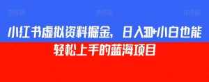 小红书虚拟资料掘金，日入300+小白也能轻松上手的蓝海项目【揭秘】-泰戈创艺资源库