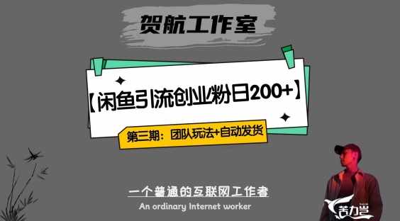 第三期：暴力引流，无脑搬运，闲鱼创业粉引流一天200+，更新全自动发货的团队闭环模式【揭秘】-泰戈创艺资源库