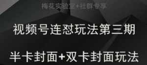 梅花实验室社群专享视频号连怼玩法半卡封面+双卡封面技术-泰戈创艺资源库