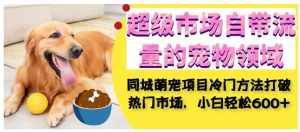 超级市场自带流量的宠物领域,同城萌宠项目冷门方法打破热门市场,小白轻松600+-泰戈创艺资源库