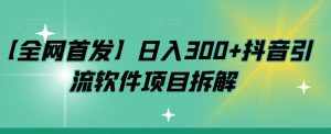 【全网首发】日入300+抖音引流软件项目拆解【揭秘】-泰戈创艺资源库