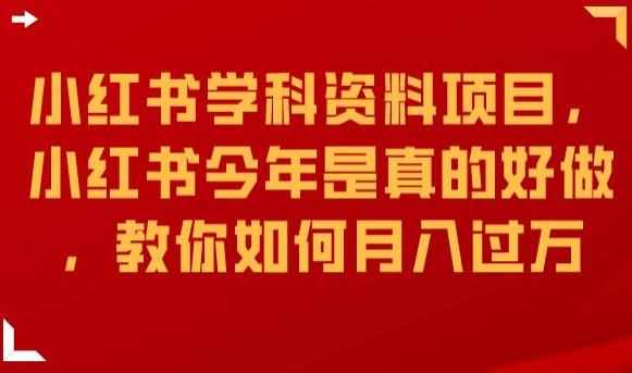 小红书学科资料项目,小红书今年是真的好做,教你如何月入过万【揭秘】-泰戈创艺资源库