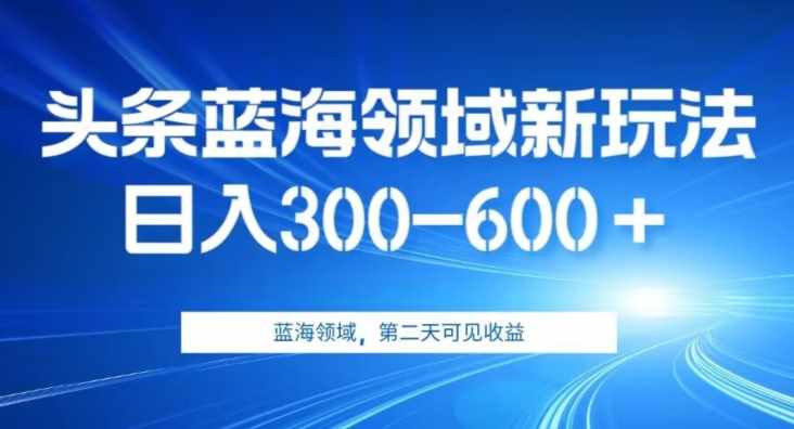 AI头条野路子蓝海领域新玩法2.0，日入300-600＋，附保姆级教程【揭秘】-泰戈创艺资源库