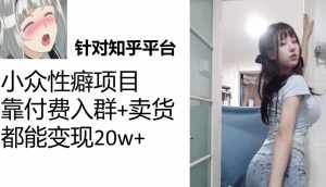 一个月入袋3w，知乎小众性癖项目，Lsp的钱才是最好赚的【揭秘】-泰戈创艺资源库