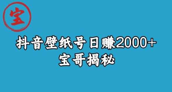 宝哥抖音壁纸号日赚2000+，不需要真人露脸就能操作【揭秘】-泰戈创艺资源库