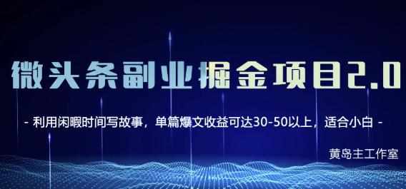 黄岛主微头条副业掘金项目第2期，单天做到50-100+收益！-泰戈创艺资源库