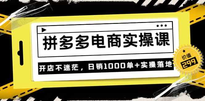 《拼多多电商实操课》开店不迷茫，日销1000单+实操落地（价值299元）-泰戈创艺资源库
