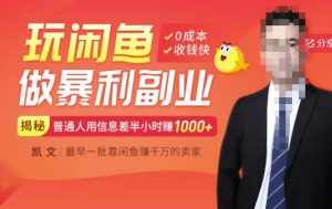 【闲鱼无货源赚钱】一部手机开启闲鱼副业，0成本用信息差日赚1000+-泰戈创艺资源库