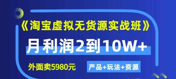 《淘宝虚拟无货源实战班》线上第四期：月利润2到10W+（产品+玩法+资源)-泰戈创艺资源库